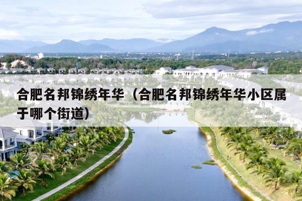 合肥名邦锦绣年华（合肥名邦锦绣年华小区属于哪个街道）
